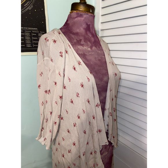 LuLaRoe Tan Long Simply Comfortable Floral Kimono - Small - Picture 2 of 7